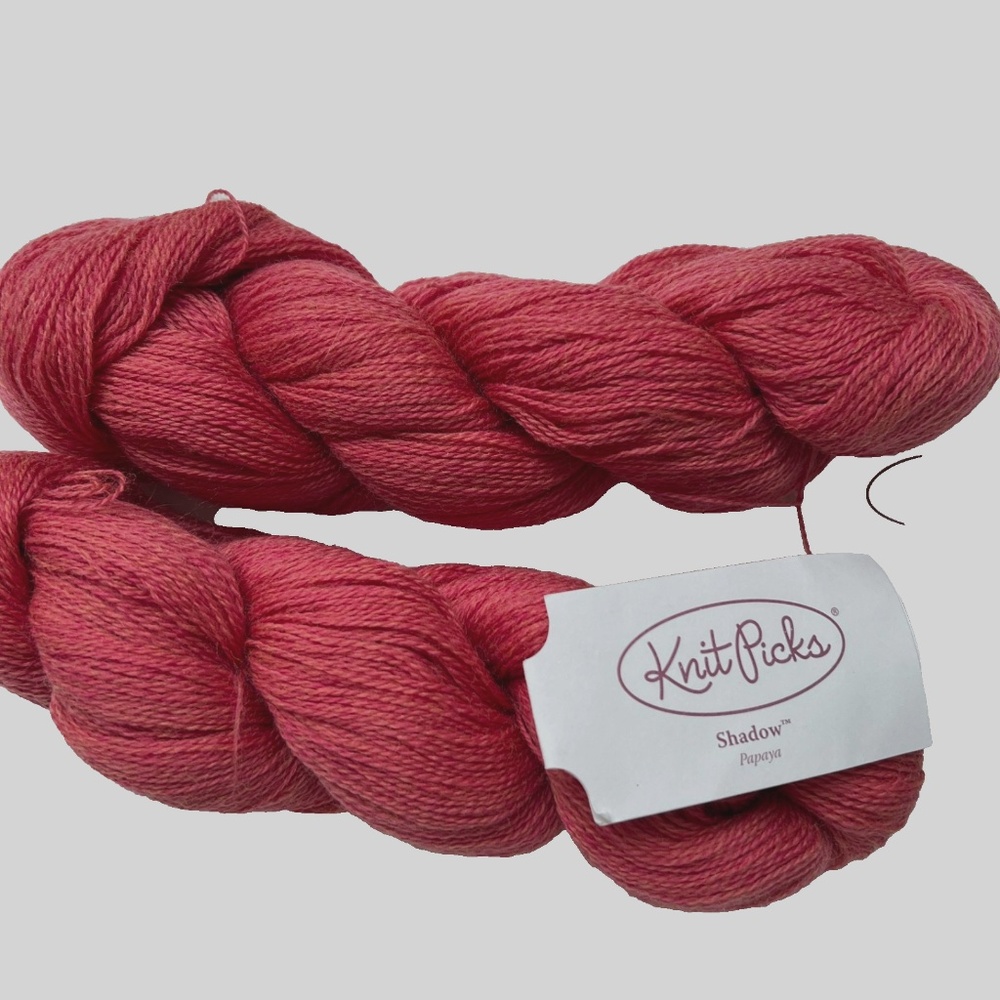 2 Hanks Skeins Knit Picks 100% Merino Wool Heathered Lace Weight Pink